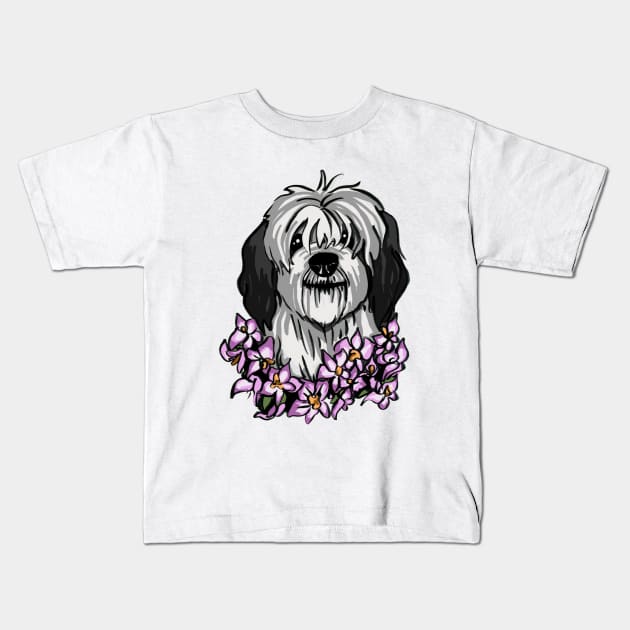 O is for Old English Sheepdog and Orchid Kids T-Shirt by Taylorbryn